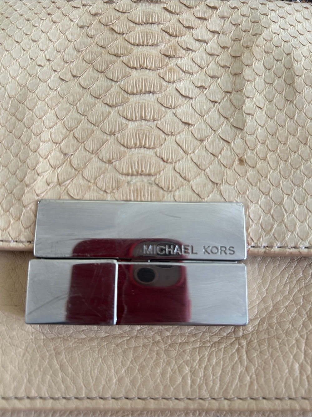 Michael Kors Collection Beige Python Chain Shoulder Bag 🐍✨ - Picture 2 of 6
